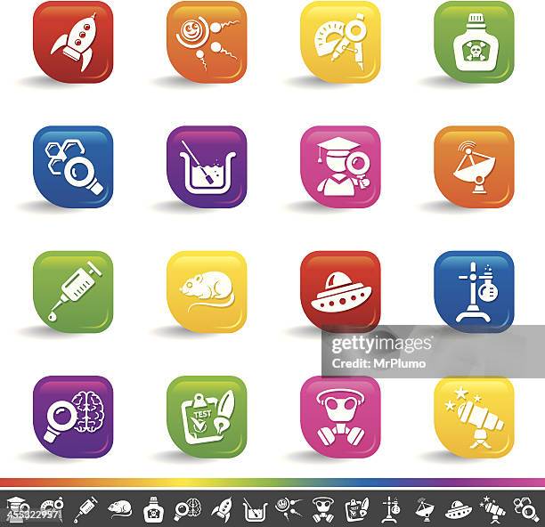 science icons | rainbow series - beaker isolated stock illustrations