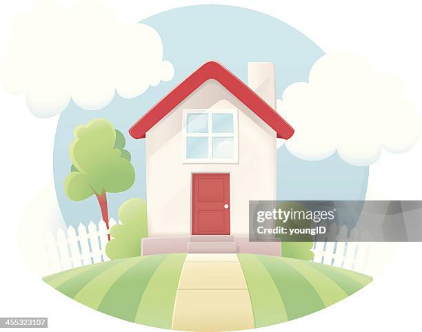 stockillustraties, clipart, cartoons en iconen met little house icon - tuinhek