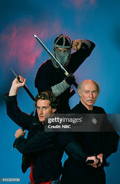 Pictured: Timothy Van Patten as Max Keller, Sho Kosugi as Okasa, Lee Van Cleef as John Peter McAllister --