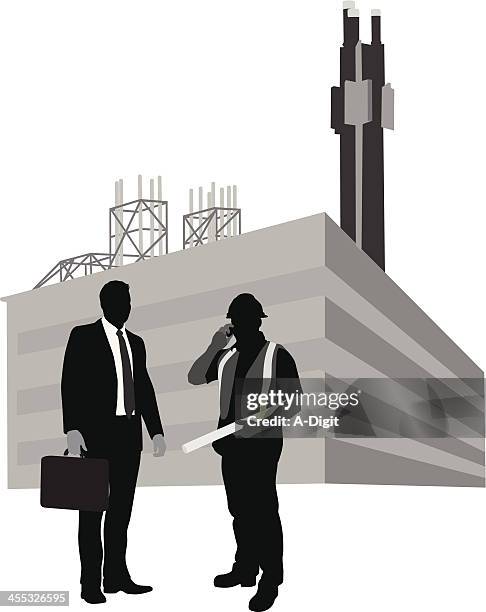 business call vector silhouette - builder phone stock illustrations