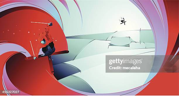 skier. - winter activity stock illustrations
