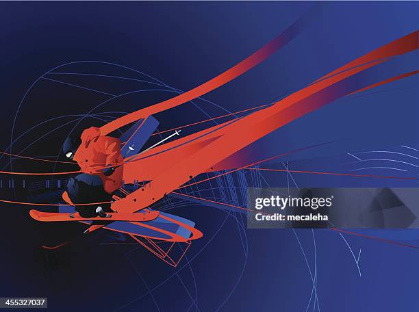 skier. - ski mountain stock illustrations