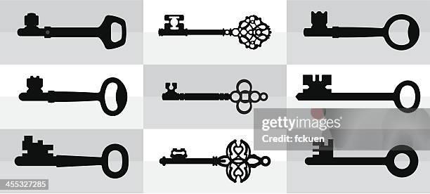 key silhouette - hotel key stock illustrations