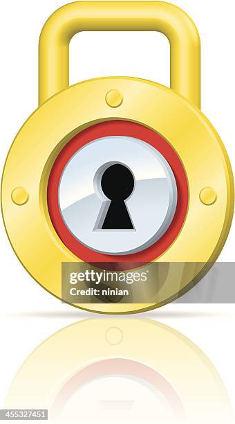 lock icon - 3d padlock stock illustrations