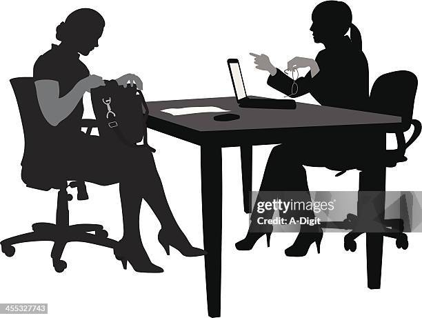office ready vector silhouette - two chairs stock illustrations