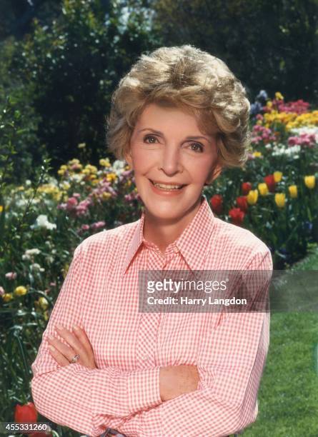 First Lady Nancy Reagan poses for a portrait in 1989 in Los Angeles, California.