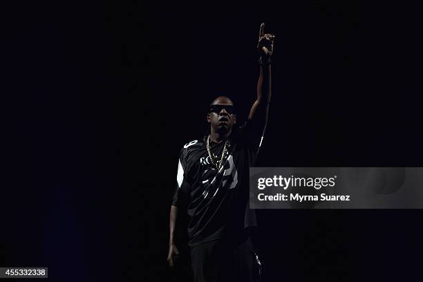 Jay-Z performs during the "On The Run Tour: Beyonce And Jay-Z" at the Stade de France on September 12, 2014 in Paris, France.