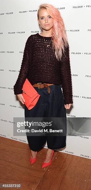 Kyla la Grange attends the Felder Felder after show party during London Fashion Week SS15 at Cafe KaiZen on September 12, 2014 in London, England.