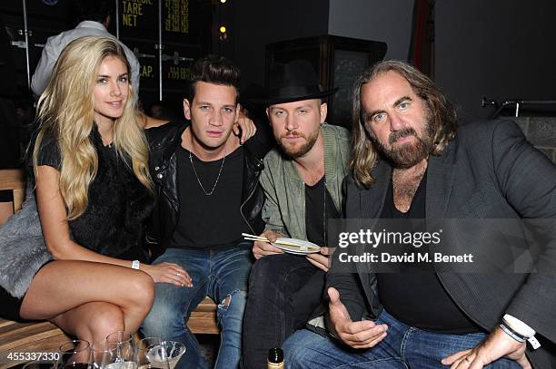 Cassie Gardner, Kaz James, Ali Love and Arthur Baker attend the Felder Felder after show party during London Fashion Week SS15 at Cafe KaiZen on...