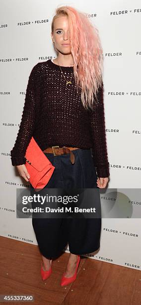 Kyla la Grange attends the Felder Felder after show party during London Fashion Week SS15 at Cafe KaiZen on September 12, 2014 in London, England.