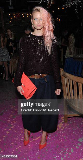 Kyla la Grange attends the Felder Felder after show party during London Fashion Week SS15 at Cafe KaiZen on September 12, 2014 in London, England.