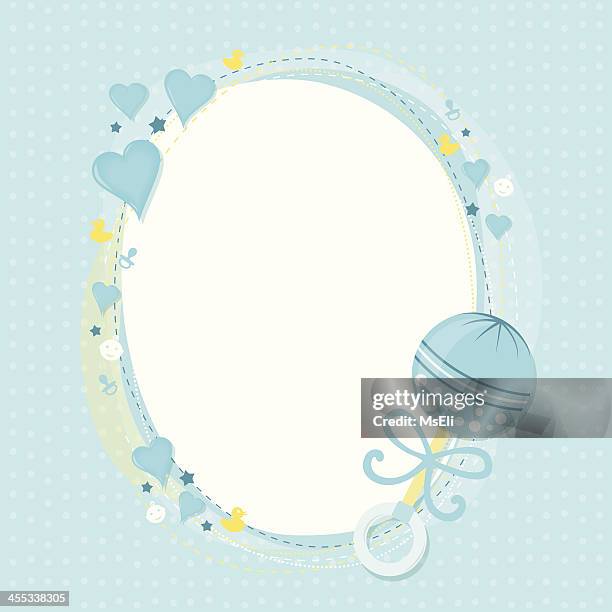 baby boy greetings - rubber duck stock illustrations