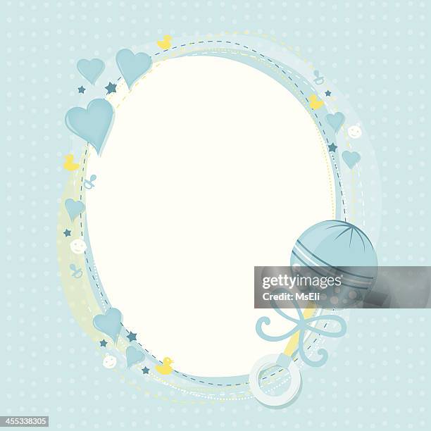 baby boy greetings - baby shower card stock illustrations