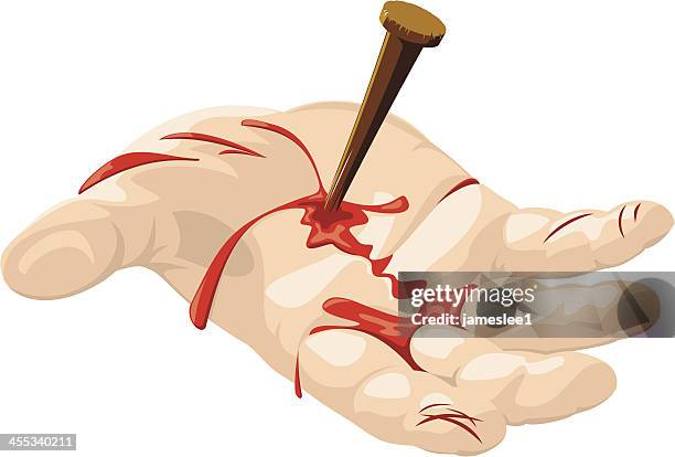 ilustrações, clipart, desenhos animados e ícones de mão de deus - hand laceration