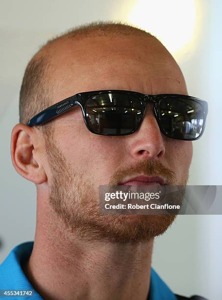 Alex Premat driverr of the Valvoline Racing GRM Volvo looks on during qualifying for the Sandown 500, which is round ten of the V8 Supercar...