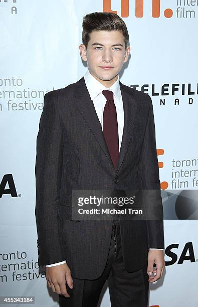 Tye Sheridan arrives at the premiere of The Forger held during the 2014 Toronto International Film Festival - Day 9 on September 12, 2014 in Toronto,...