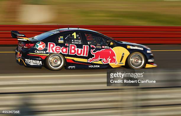 Jamie Whincup drives the Red Bull Racing Australia Holden during qualifying for the Sandown 500, which is round ten of the V8 Supercar Championship...