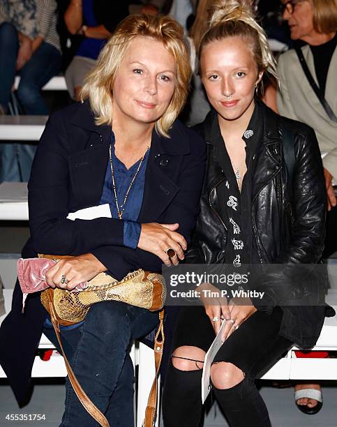 Jennifer Saunders and her daughter Freya Edmondson attend the Jasper Conran show during London Fashion Week Spring Summer 2015 at Somerset House on...