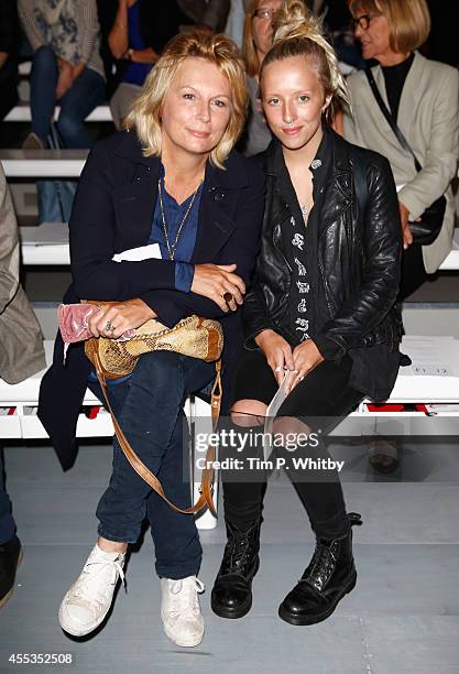 Jennifer Saunders and her daughter Freya Edmondson attend the Jasper Conran show during London Fashion Week Spring Summer 2015 at Somerset House on...