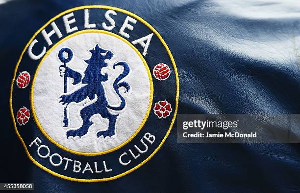 Chelsea logo is seen prior to the Barclays Premier League match between Chelsea and Swansea City at Stamford Bridge on September 13, 2014 in London,...