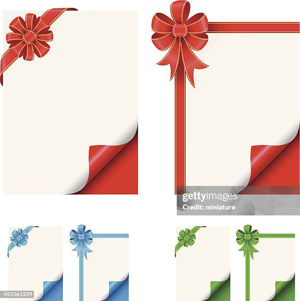 gift card - corner bow stock illustrations
