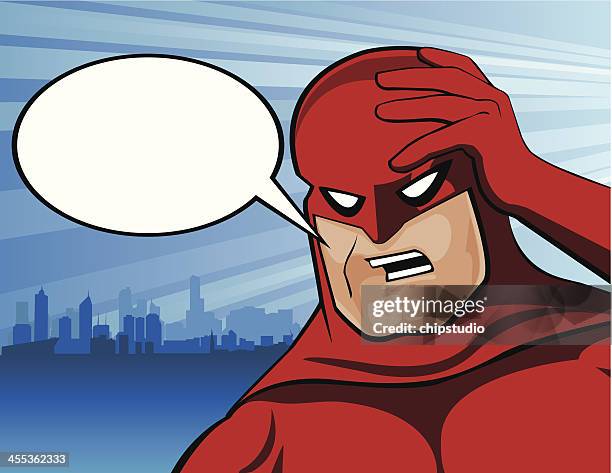 superhero in distress - teasing stock illustrations