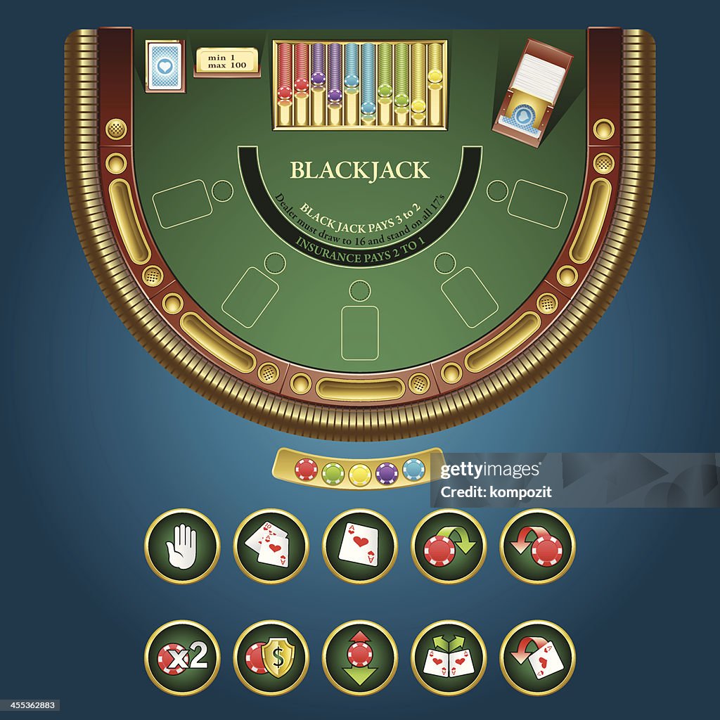 Table for blackjack - online casino interface.