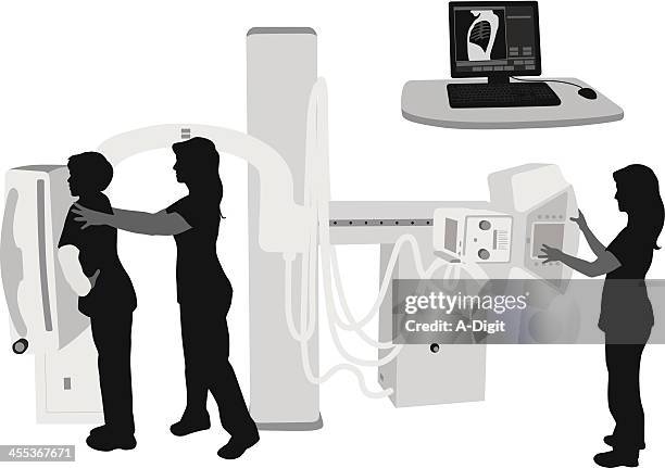 x-rays vector silhouette - radiologist stock illustrations