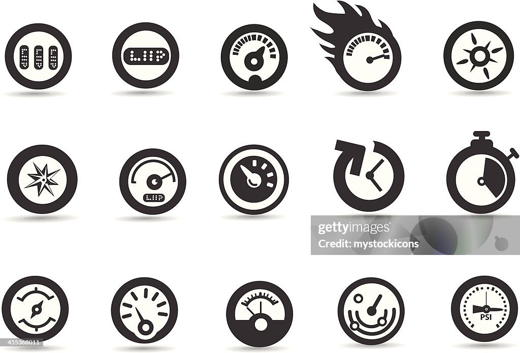 Gauge and Speedometer Icons