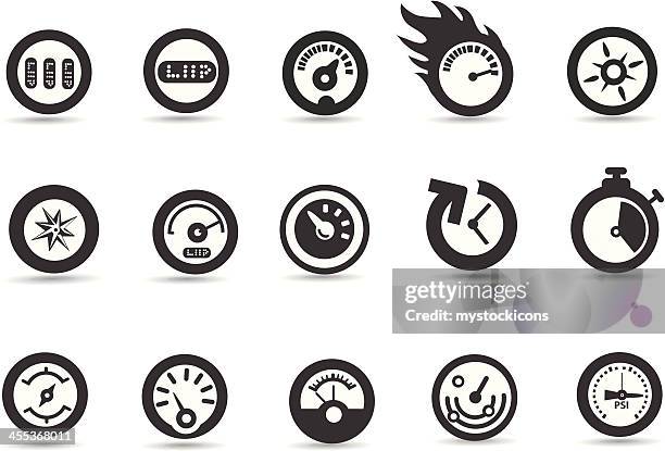 gauge and speedometer icons - gas meter stock illustrations