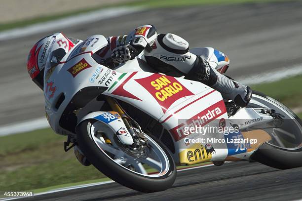 Matteo Ferrari of Italy and San Carlo Team Italia rounds the bend during the MotoGP of San Marino - Qualifying at Misano World Circuit on September...