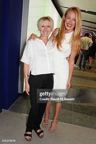 Whistles CEO Jane Shepherdson and Cat Deeley attend the Whistles SS 2015 presentation during London Fashion Week at Kings Cross Tunnel on September...