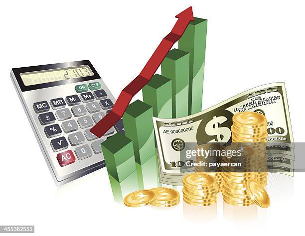 finance - costs stacking up concept stock illustrations