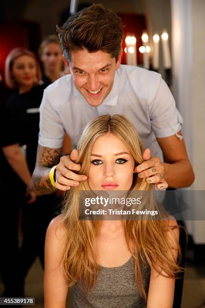 Model Georgia May Jagger is seen backstage at the Marchesa show during London Fashion Week Spring Summer 2015 on September 13, 2014 in London,...