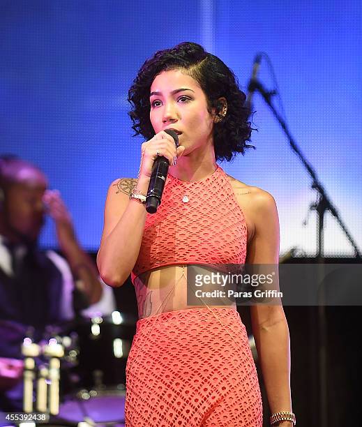 Recording artist Jhene Aiko performs during 2014 ONE Musicfest at Aaron's Amphitheater at Lakewood on September 13, 2014 in Atlanta, Georgia.