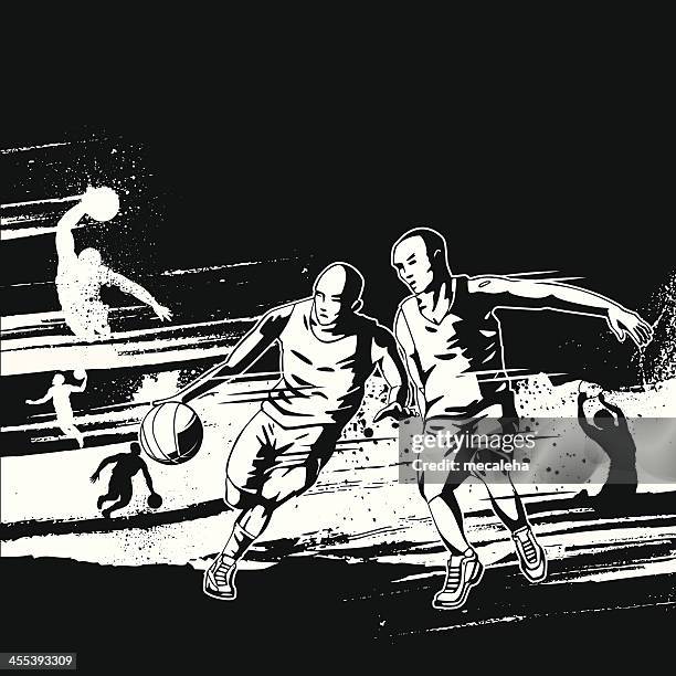 basketball grunge design - muscle black wallpaper stock illustrations