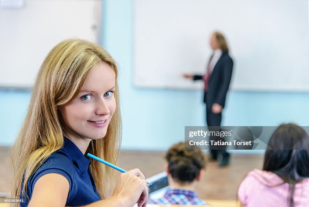 University students in a lecture hall