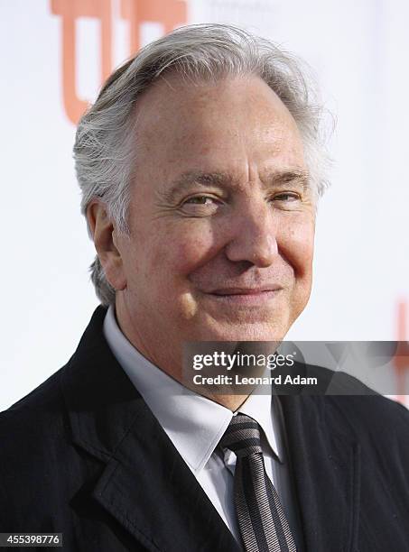 Director/actor Alan Rickman attends the "A Little Chaos" premiere during the 2014 Toronto International Film Festival at Roy Thomson Hall on...