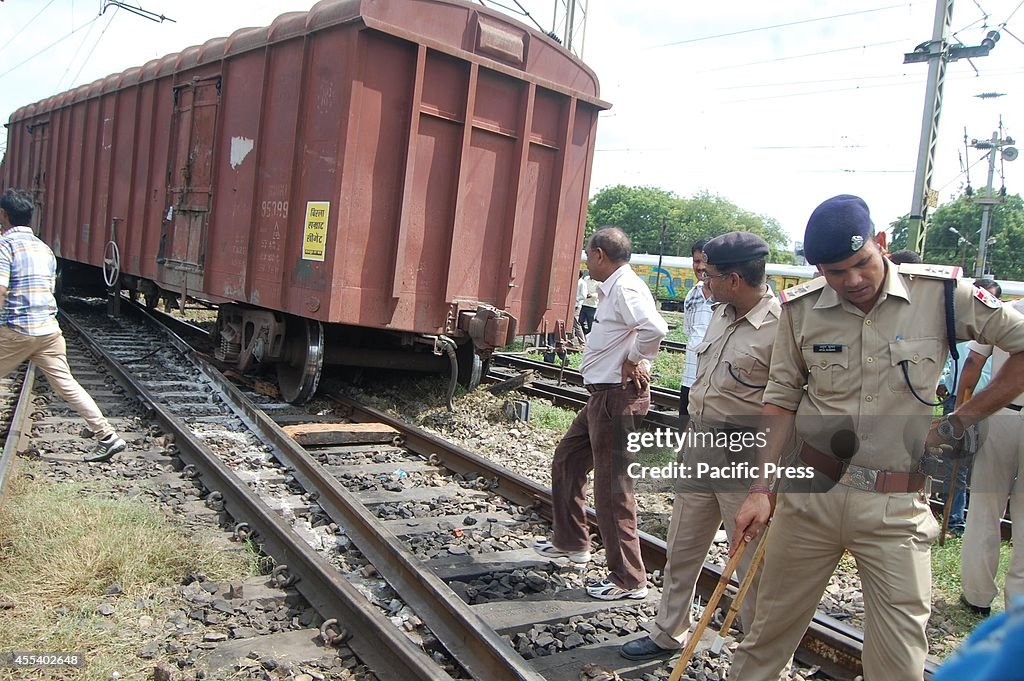 Train inspectors look for the cause of the accident before...