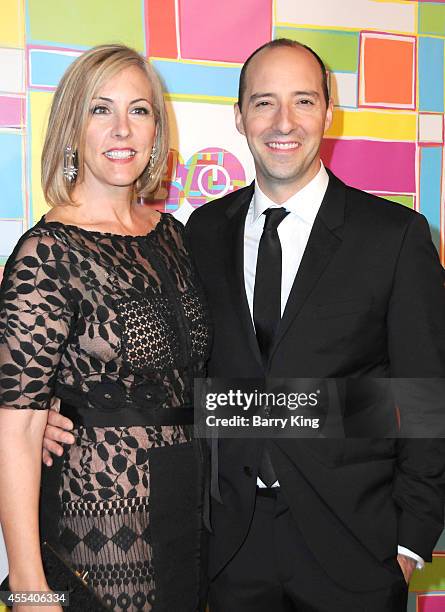 Actor Tony Hale and wife Martel Thompson attend HBO's 2014 Emmy after party at The Plaza at the Pacific Design Center on August 25, 2014 in Los...