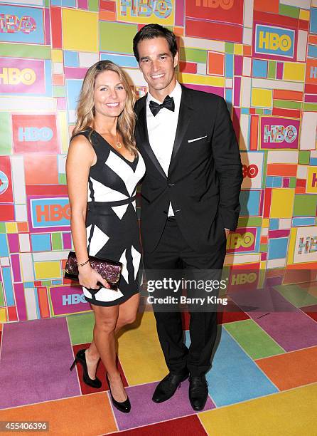 Personality Rob Marciano and wife Eryn Marciano attend HBO's 2014 Emmy after party at The Plaza at the Pacific Design Center on August 25, 2014 in...