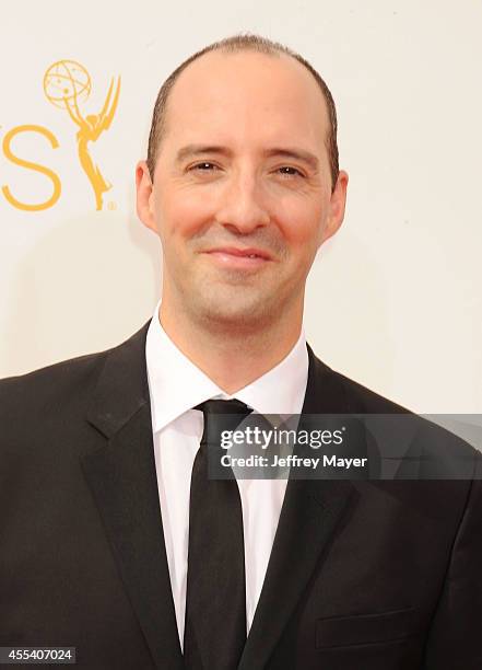 Actor Tony Hale arrives at the 66th Annual Primetime Emmy Awards at Nokia Theatre L.A. Live on August 25, 2014 in Los Angeles, California.