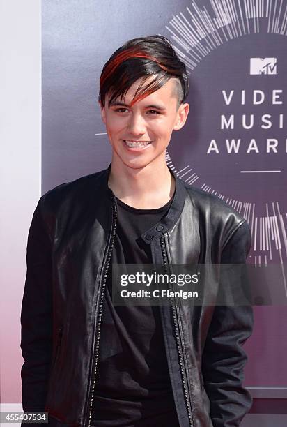 Cole Plante arrives at the 2014 MTV Video Music Awards at The Forum on August 24, 2014 in Inglewood, California.