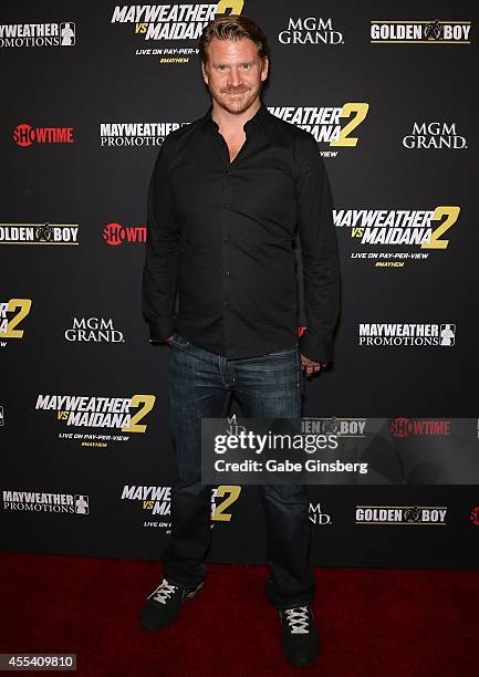 Actor Dash Mihok arrives at Showtime's VIP prefight party for "Mahem: Mayweather vs. Maidana 2" at the MGM Grand Garden Arena on September 13, 2014...