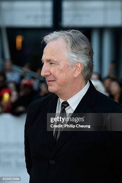 Director/actor Alan Rickman attends the "A Little Chaos" premiere during the 2014 Toronto International Film Festival at Roy Thomson Hall on...