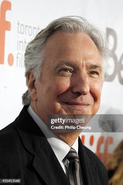 Director/actor Alan Rickman attends the "A Little Chaos" premiere during the 2014 Toronto International Film Festival at Roy Thomson Hall on...