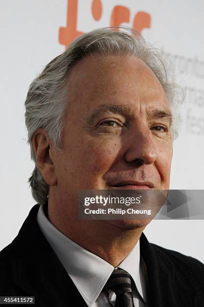 Director/actor Alan Rickman attends the "A Little Chaos" premiere during the 2014 Toronto International Film Festival at Roy Thomson Hall on...