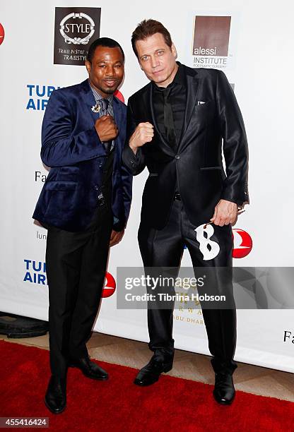 Shane Mosley and Holt McCallany attend the Face Forward gala, supporting victims of domestic abuse at Millennium Biltmore Hotel on September 13, 2014...