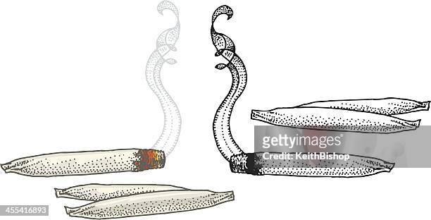 stockillustraties, clipart, cartoons en iconen met marijuana joints, doobies or cigarettes - joint