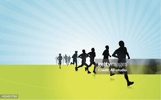 runners - marathon runner woman clipart stock illustrations